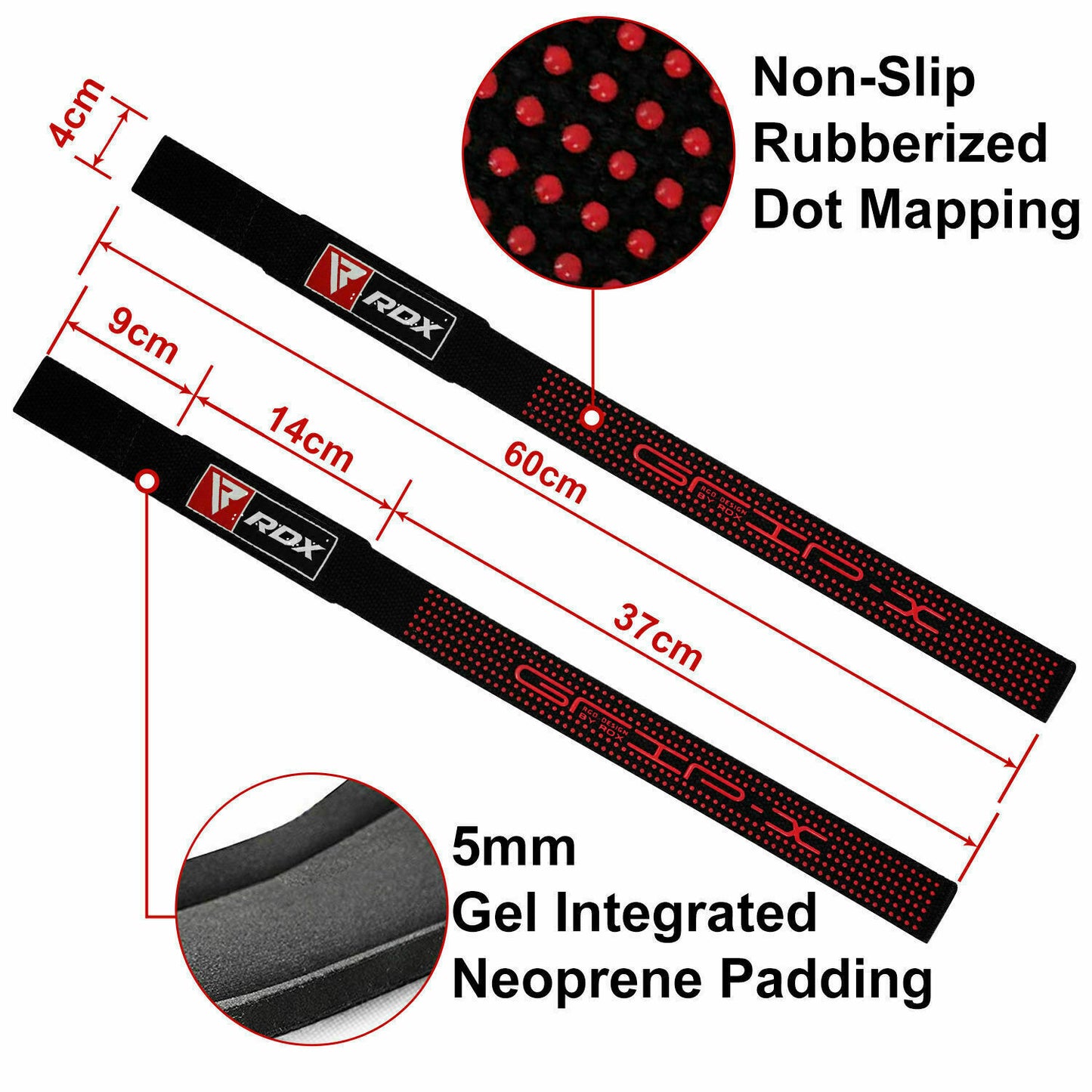 Weight Lifting Wrist Straps by RDX, Wrist Wraps Weight Lifting, Gym Wrist Straps